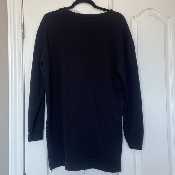 Black Sweater Dress with Zippers down the side - Picture 4 of 4